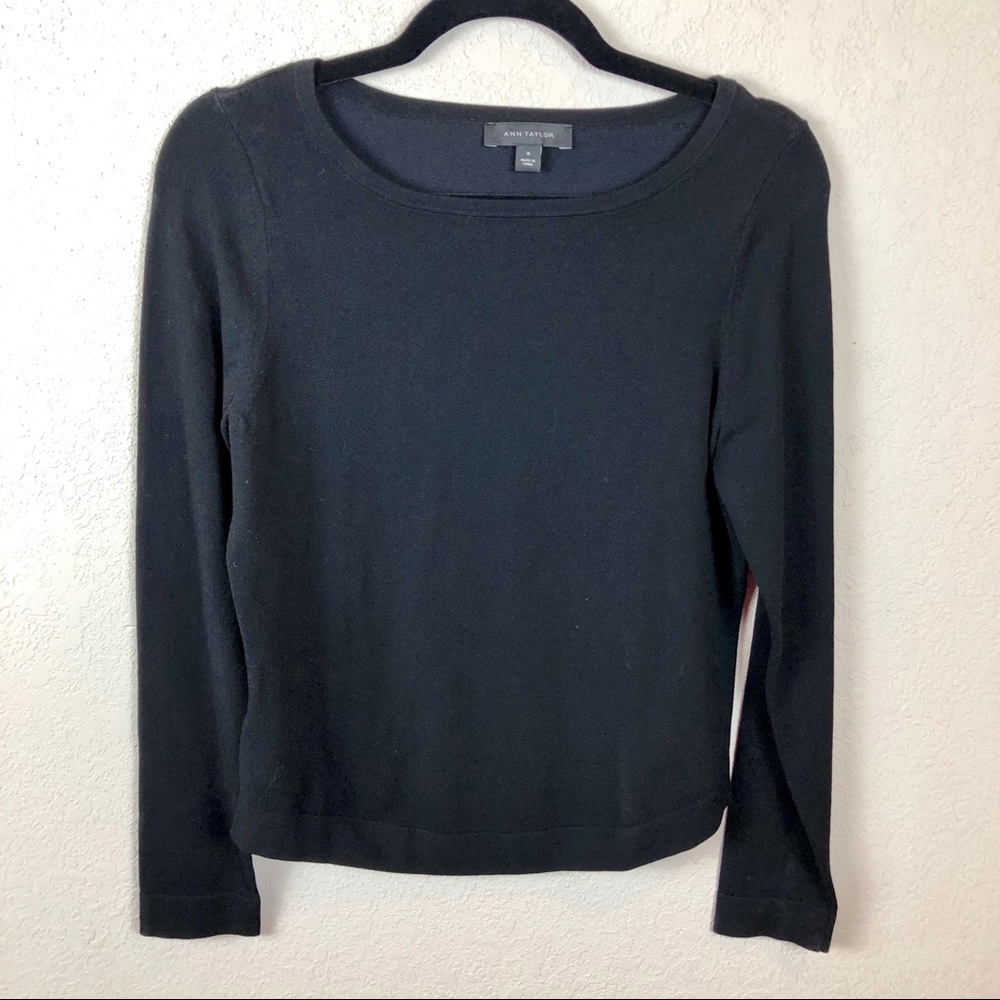 Ann Taylor Basic Black Long Sleeve Sweater